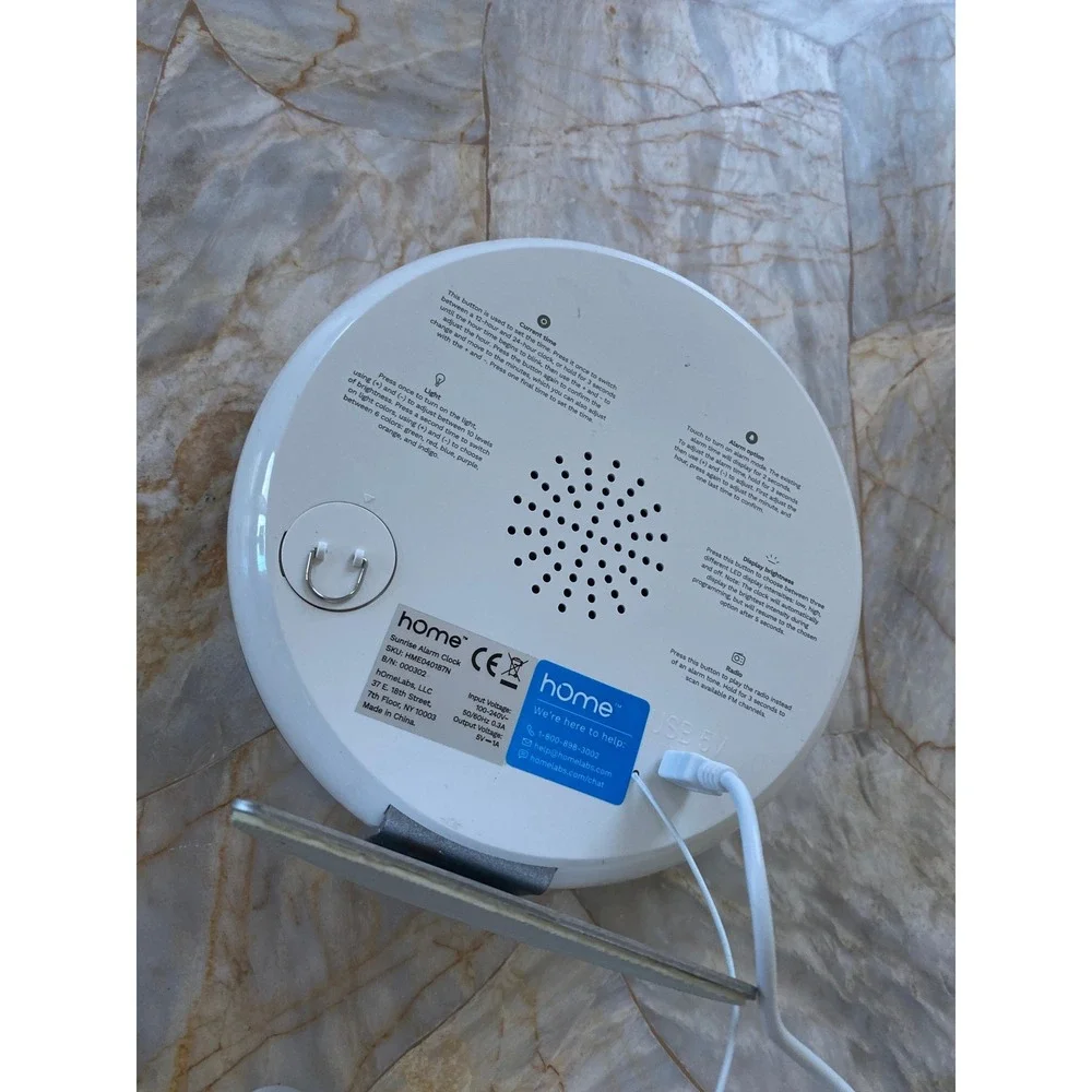 hOmeLabs Sunrise Alarm Clock HME040187N White LED Wake Up Light FM Radio